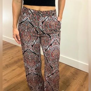 Liz Claiborne Womens Wide Leg Pull-On Pants with Front Zipper and Pockets Size 4